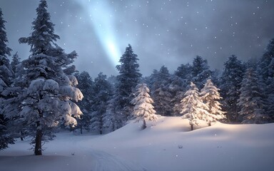 Snowfall Serenity A Beautiful Ultrawide Winter Wonderland ai generated