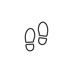 Shoe foot print line icon isolated on white background