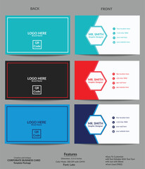 Corporate Professional Business Card Template 3 color variation