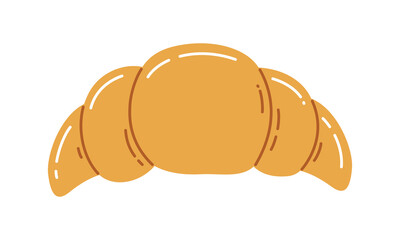 Flat vector croissant isolated on white background