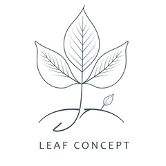 A nature-inspired logo featuring a minimalist representation of a leaf illustration