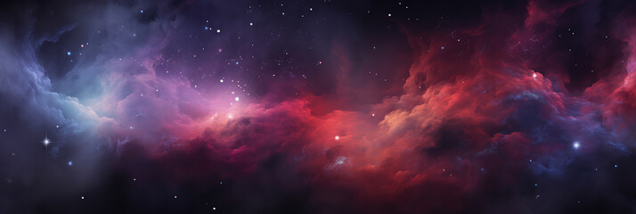 Beautiful space nebula galaxy wide format photo background material - obrazy, fototapety, plakaty
