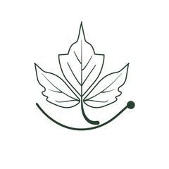 A nature-inspired logo featuring a minimalist representation of a leaf illustration