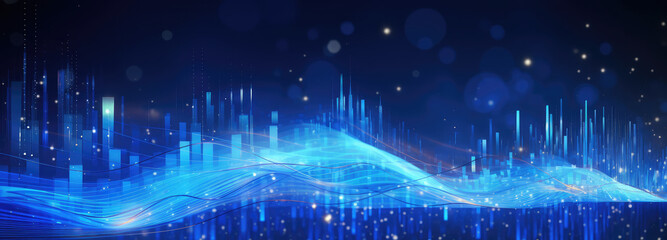 Fototapeta premium blue wave technology information background material
