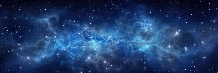 Wide blue nebula starry sky technology sci-fi background material - obrazy, fototapety, plakaty