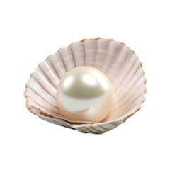 pearl in shell isolated on transparent background Remove png, Clipping Path