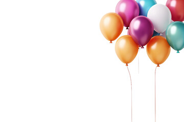 Colorful Balloons and Copy Space on transparent background.