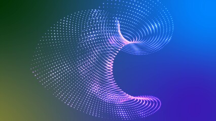 Bright swirling lines on black background. with neon colors and moves in different directions.abstract technology glowing lines fractal style background design.