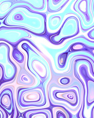 Abstract liquid space pattern art with circles and waves