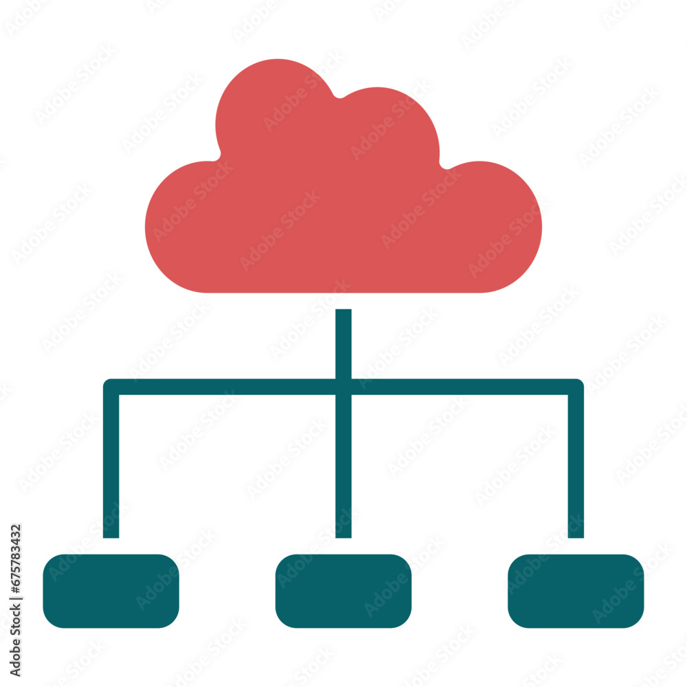 Poster vector design cloud connection icon style