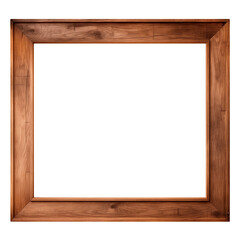 wooden frame  isolated on transparent or white background, png	