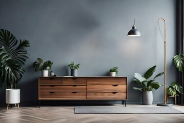 wooden table and plants view