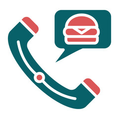 Vector Design Order Food on Call Icon Style