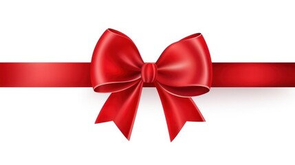 Fototapeta premium red bow isolated on white background