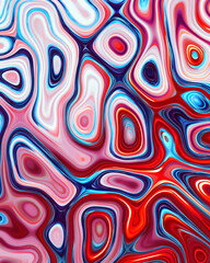 Abstract liquid space pattern art with circles and waves