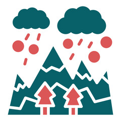 Vector Design Snow-Capped Mountain Icon Style