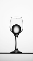 Ice ball inside a wine glass