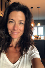 "Mysterious Selfie of Middle-Aged Woman", Raw Selfies of random people