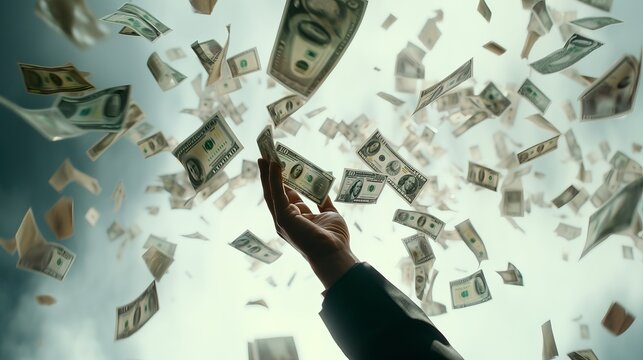 Dollar bill. Washington american cash. Usd money background. Money falling. © wojciechkic.com