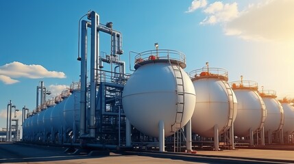 Obraz premium Natural Gas Tank in the morning.