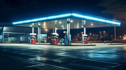 Gas station. cost of fuel is going up - obrazy, fototapety, plakaty