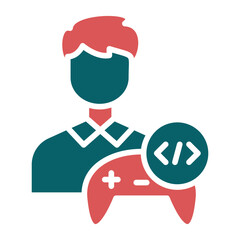 Vector Design Game Developer Male Icon Style