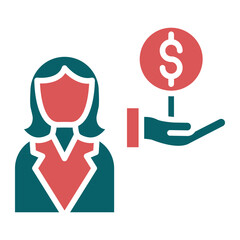 Vector Design Auction Guest Female Icon Style