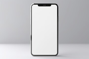 smartphone mockup white screen. mobile phone on white solid Background. device UI UX mockup. phone...