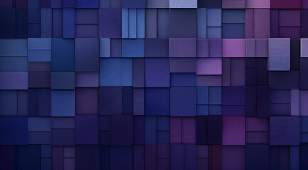 An abstract modern geometric pattern of squares in shades of blue and purple. Great for backgrounds.