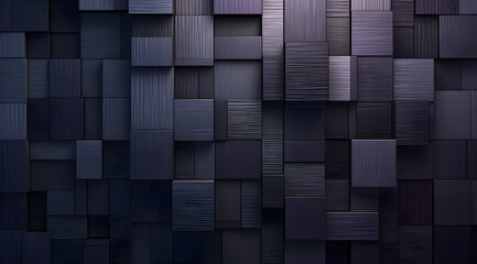 A dynamic geometric array of dark black and grey cubes creates a cool, modern textured background.	
