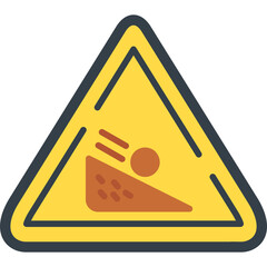 Falling Boulder Sign Icon