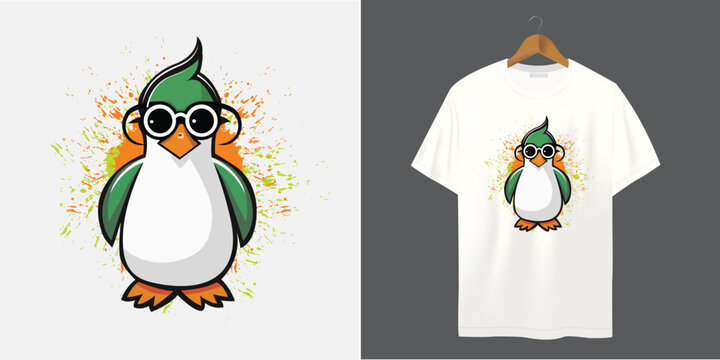 Cute Penguin Animal T Shirt Printing Templet Design Graphics Unique Vector illustration design for fashion graphics 
