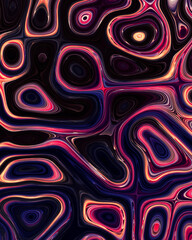 Abstract liquid space pattern art with circles and waves