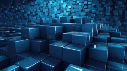 Obraz premium Blue Cube Technology Background