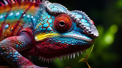 Foto op Canvas closeup of a colorful chameleon lizard © Katrin_Primak