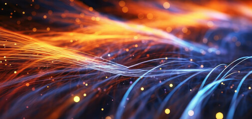 Fiber optic technology background material, generated by AI