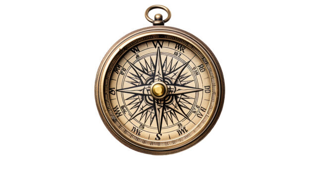 vintage compass isolated on transparent white background