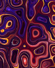Abstract liquid space pattern art with circles and waves