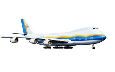 Giant Air Freight Transport On Transparent Background