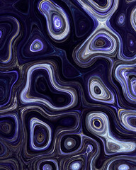 Abstract liquid space pattern art with circles and waves
