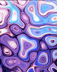Abstract liquid space pattern art with circles and waves