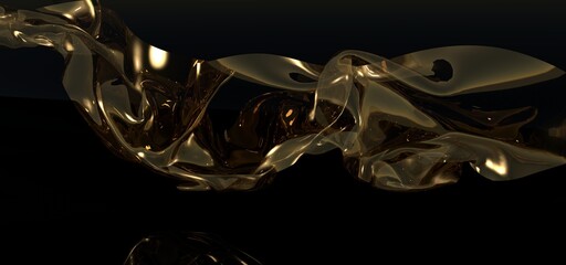 Abstract wavy silk Gold Backgrond