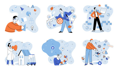 Metaverse vector illustration. The future virtual world relies on advancements in digital technology and virtual reality The metaverse concept metaphorically represents digital plane parallel