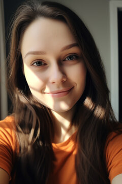 "Captivating Portrait of a Brunette", Raw Selfies of random people
