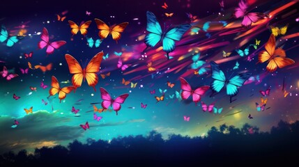 Obraz na płótnie Canvas vivid picture of colorful butterflies