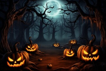 halloween background with pumpkin