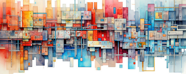 Colorful abstract rectangular background material