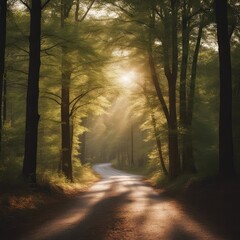 Naklejka premium The country roads are wooded and luxuriant with the Dindahl effect