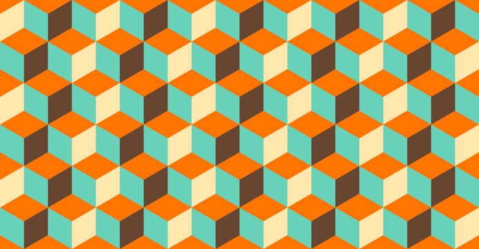 Seamless Tiling Abstract Geometric Vintage Retro Vector Background Pattern