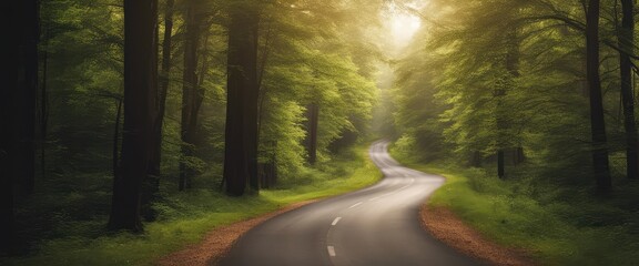 Obraz premium The country roads are wooded and luxuriant with the Dindahl effect